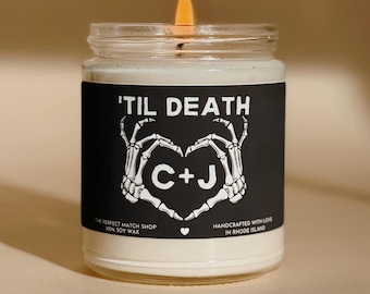 Bis zum Tod personalisierte Initialen Kerze Ich liebe dich Kerze Geschenke für sie Geschenke für ihn Beziehung Geschenke Valentinstag Halloween Geschenke