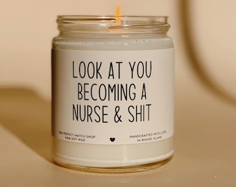 Regalo para enfermeras: Vela "Mira cómo te conviertes en enfermera", Semana de la Enfermería, Agradecimiento a las enfermeras, Vida de enfermera, Regalo de graduación para enfermeras, Graduada de la escuela de enfermería