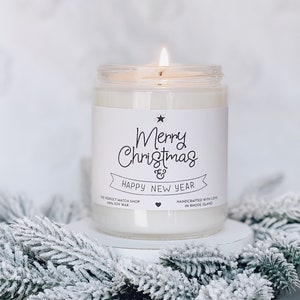 Joyeux Noël et bonne année 2023 Bougie Cadeau du Nouvel An Meilleur ami Bougie de fête du Nouvel An Cadeau de Noël Cadeaux d&#39;entreprise Cadeau de collègue