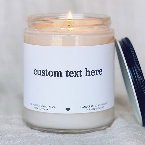 Custom Candle Blank Label Candle Soy Candle Create Your Own Etsy