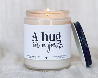 Hug in a jar candle I miss you gifts Long distance love gifts Sending you a hug Gift Care package gift Get well soon gift It will be okay