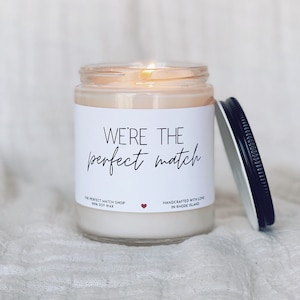 We're the perfect match candle, gift for him, gift for her, funny gift, relationship gift, Valentines day, vday candle