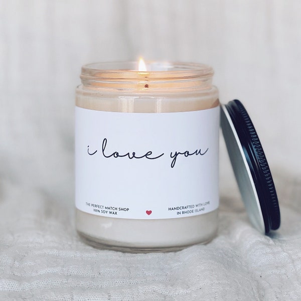 I love you Candle Anniversary Gifts Christmas Gifts for him Gifts for her Valentines Day Gift Special Gift for him Relationship gifts