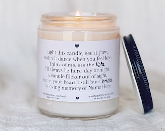 Custom Condolences Gift Memorial Gift Sympathy Gift Bereavement Gift Thinking of You Gift Sympathy Gifts Personalized Candles
