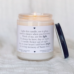 Custom Condolences Gift Memorial Gift Sympathy Gift Bereavement Gift Thinking of You Gift Sympathy Gifts Personalized Candles