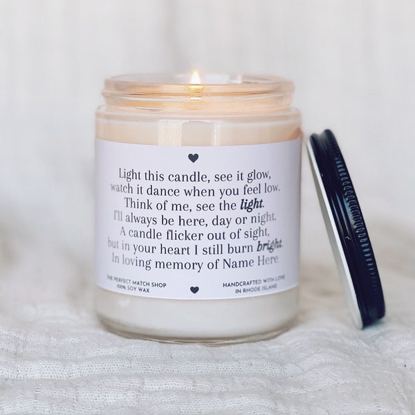 Custom Condolences Gift Memorial Gift Sympathy Gift Bereavement Gift Thinking of You Gift Sympathy Gifts Personalized Candles