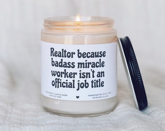 Real estate agent gift, realtor gift, realtor candle, gifts for real estate, real estate closing gifts, soy wax candles