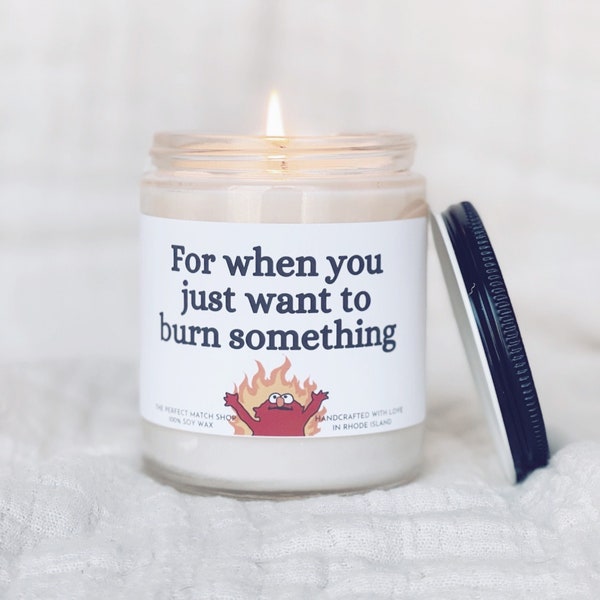 For when you just want to burn something funny pyro gift gag gifts boss gifts best friend gifts soy candles handmade candles