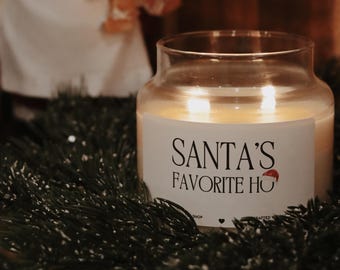 Santa's Favorite Ho candle, funny christmas gift, christmas candles, funny Coworker gifts, sorority gifts, secret santa, best friend gift
