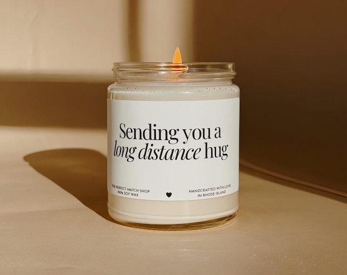 Sending you a long distance hug candle memorial gifts sympathy gifts I miss you gifts I miss you candle Long Distance love gifts