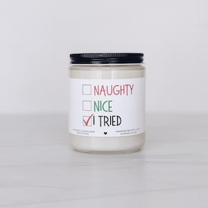 Ondeugend leuk Ik heb grappige kerstkaars, kerstdecor, kerstkaarsen, grappige kerstcadeaus, geheime kerstman, kerstkaars geprobeerd