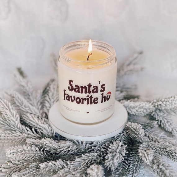 Santa's Favorite Ho Candle Funny Christmas Decor, Christmas Candles, Funny Christmas Gifts, Sorority Gifts, Secret Santa, Best Friend Gift 