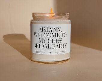 Custom bridesmaid candle Welcome to my cult Bridesmaid Gift Bridesmaid Box bridesmaid proposal Bridal Party Gifts