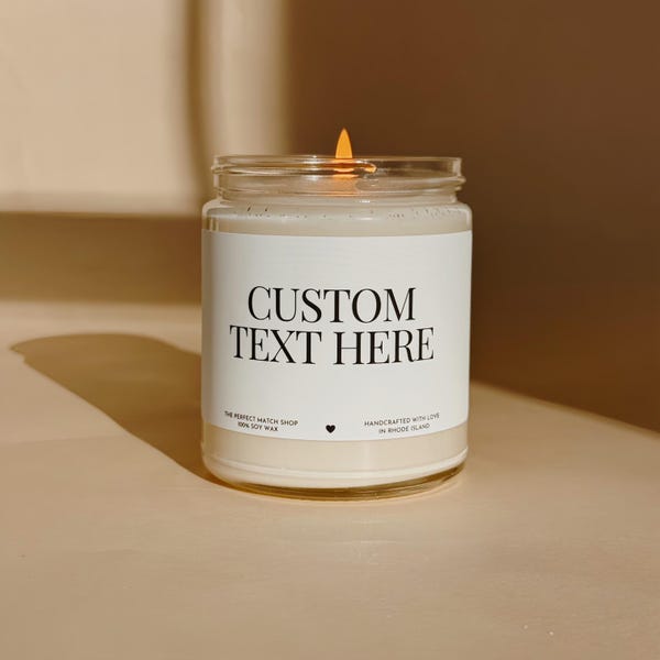 Custom candle, Blank label candle, Soy candle, Create your own candle label, creative candle, custom text gifts personalized gifts NEW