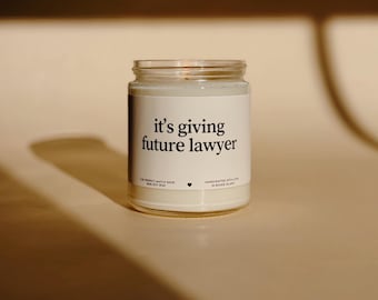 Law student gift It's giving future lawyer candle Lawyer gifts Passed the bar gift law school grad Lawyer gifts Law school Graduation gift