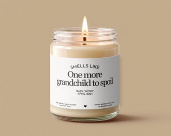 Custom Pregnancy reveal, Grandparents pregnancy announcement, pregnancy announcement candle for parents, new grandparents gift