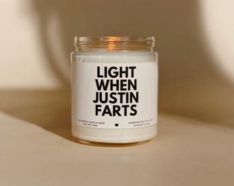 Light when farts candle, custom fart name candle, funny gift for dad, dads birthday gift, dad christmas gift, light when you fart candle