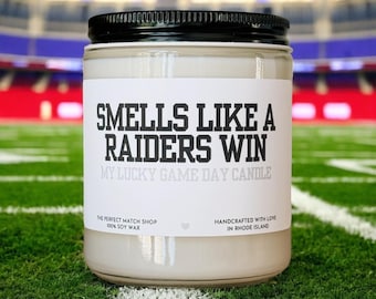 Profumo di vittoria dei Raiders Regalo di football Regalo per la domenica di football per lui Decorazioni per il giorno della partita Las Vegas Raiders