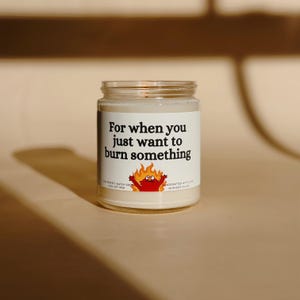 Para cuando solo quieres quemar algo divertido, regalos pirotécnicos, regalos de broma, regalos para jefes, regalos para mejores amigos, velas de soja, velas hechas a mano.