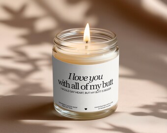I love you candle, Husband gifts, gift for him, boyfriend candle, gifts for men, candle for husband, Valentines day gifts, appreciation gift