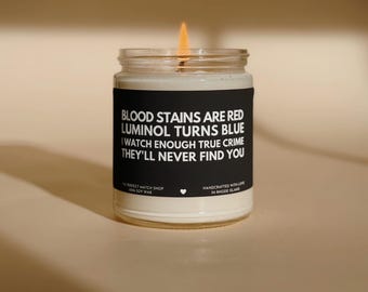True crime candle, crime junkies, true crime and chill, true crime obsessed, true crime fan, gifts for true crime fans