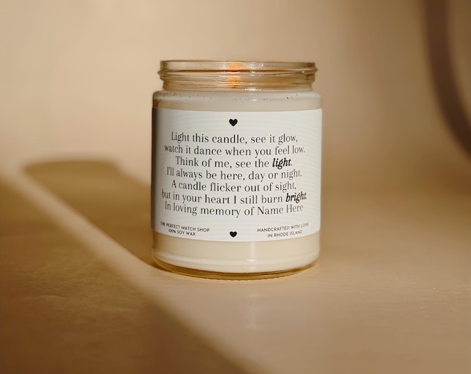 Custom Condolences Gift Memorial Gift Sympathy Gift Bereavement Gift Thinking of You Gift Sympathy Gifts Personalized Candles