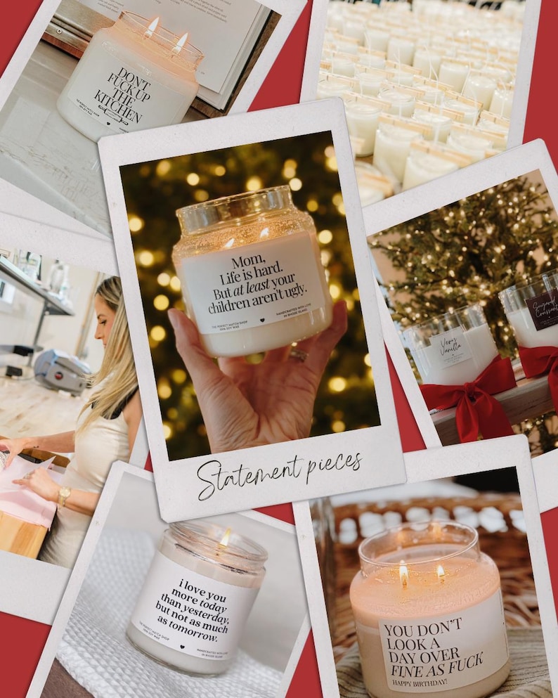 The image is a collage of various candle images, including one with a mother holding a candle and another with a candlelit Christmas tree. The collage also includes a statement about the importance of mothers and the role they play in their children's lives.
