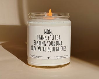 Mothers day candle Mom thanks for sharing your DNA Funny Mothers Day gifts Moms birthday candle funny candles for mom Best mom ever gifts