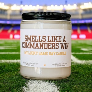 Smells like a Commanders win Nfl Candle Football Gift Football Sunday Gift for him Game Day decor Washington Commanders