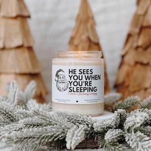 Funny santa candle, Christmas decor, Christmas candle, Funny christmas gift, Secret santa, Holiday candle, Coworker Gifts, Gifts for Boss