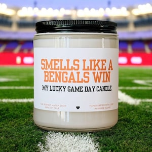 Smells like a Bengals win Nfl Candle Football Gift Football Sunday Gift for him Game Day decor Cincinnati Bengals