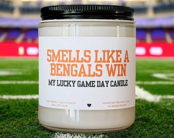 Riecht wie ein Bengals win Nfl Kerze Fußball Geschenk Fußball Sonntag Geschenk für ihn Spieltag Dekor Cincinnati Bengals