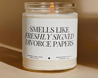 Divorced gift, Gift for her, Divorcee gifts women, Just divorced gift, Funny Divorcee, Smells like freshly signed divorce papers