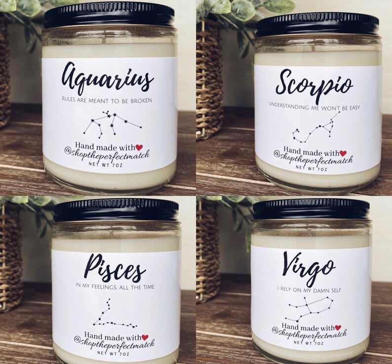 Zodiac sign candles Constellation gifts Best zodiac gifts Etsy