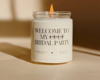 Vela para la fiesta nupcial Bienvenido a mi culto Vela para damas de honor Regalo para damas de honor Caja para damas de honor Propuesta de dama de honor Regalos para la fiesta nupcial