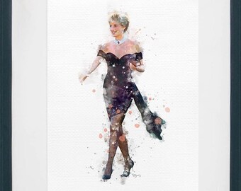 Princess Diana Watercolor Art Print