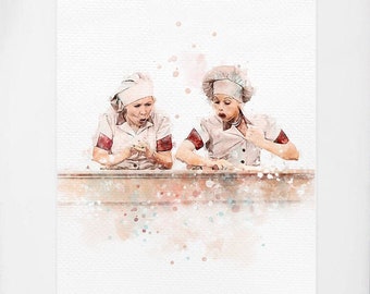 Lucille Ball Original Watercolor Art Print, Original Artwork, Famous Paintings, Living Room Home, Artwork For Walls
