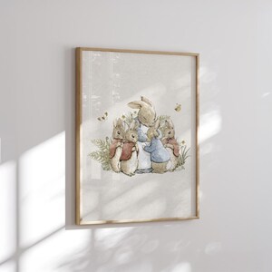 Peter Rabbit, Set of 3, Vintage Bunny Nursery Wall Art, Beatrix Potter Prints, Girl Nursery Wall Art, Rabbit Art Print, Baby Shower Gift immagine 4