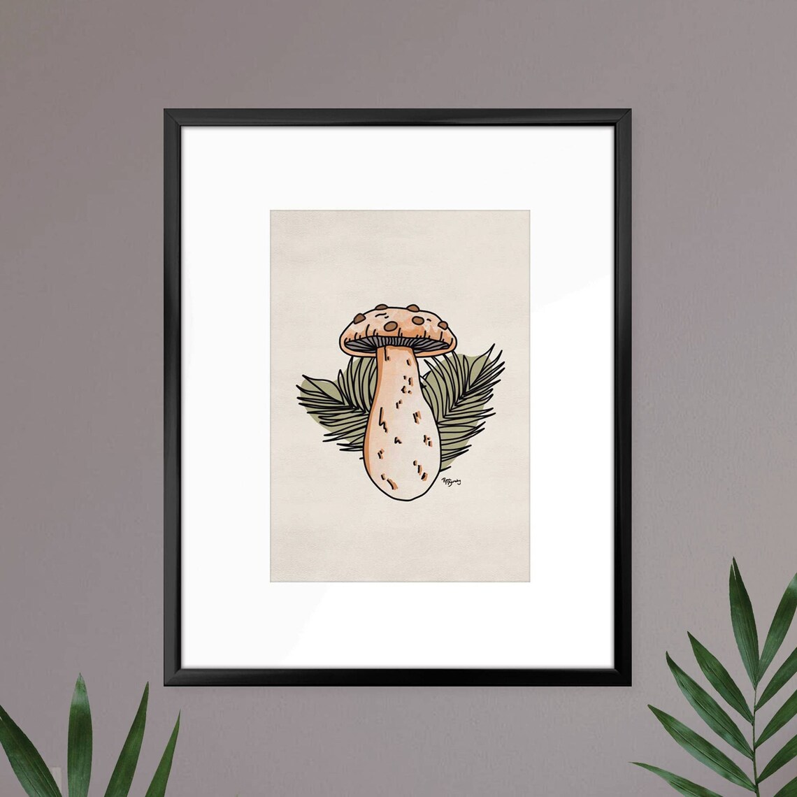4 Set Mushroom Art Prints Etsy