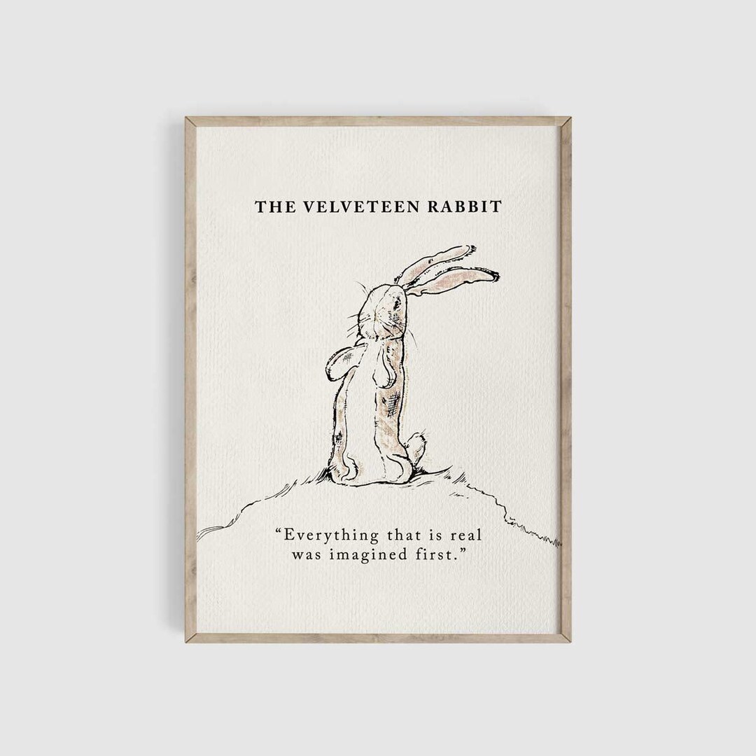Velveteen Rabbit Illustration, Quote Print, Nursery Wall Art, Nursery ...