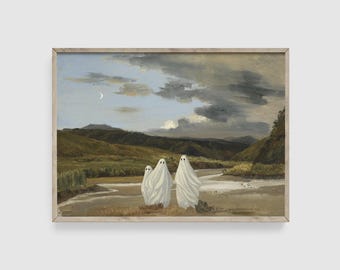 Ghosts Halloween Art Print: Halloween Wall Decor