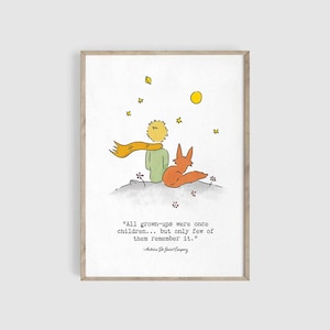 The Little Prince Art Print, Le Petit Prince, Little Prince Quote, Nursery Wall Art, Nursery Quote Wall Art, Kids Room Decor, Baby Gift, LP6