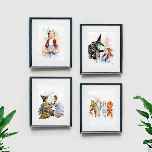 Set of 4 four Prints Wizard of Oz Quotes Nursery Art Etsy