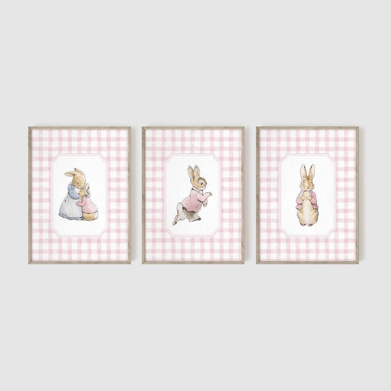 Peter Rabbit Nursery Prints, Vintage Nursery Decor Girl, Playroom Decor ...