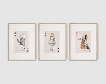 Alice in Wonderland Nursery, Set of 3 Prints, Nursery Wall Art, Nursery Decor, Alice Prints, Alice Home Decor