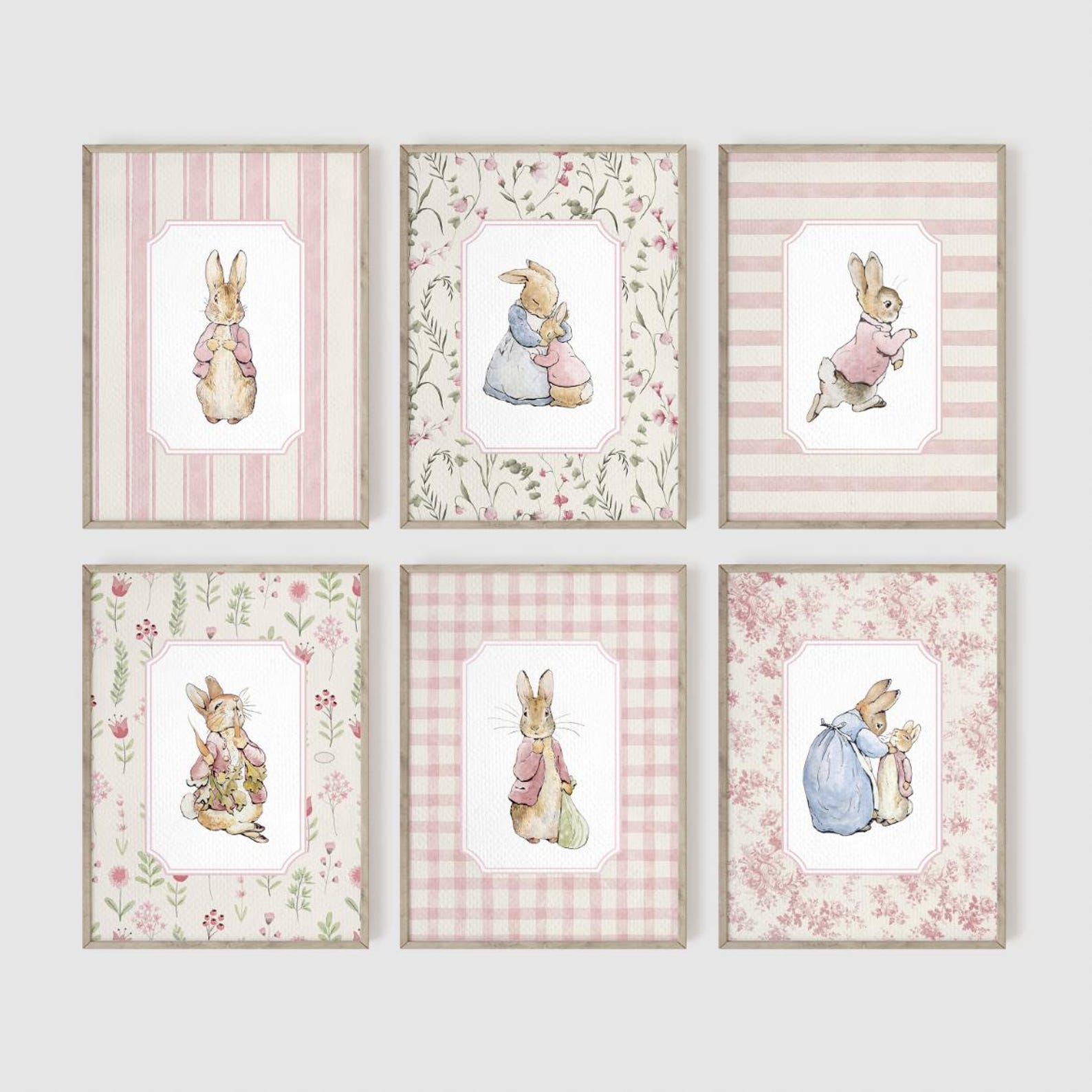 Peter Rabbit Nursery Prints, Vintage Nursery Decor Girl, Set of 6 ...