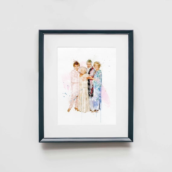 Golden Girls inspired, betty white, tv show, golden girls gift, stay golden, watercolor, Pop Culture