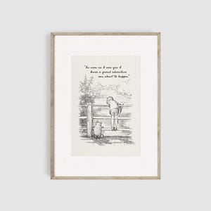 Winnie the Pooh Quote Print Poster, Grand Adventure, A.A. Milne Quote, Nursery Print, Baby Room, Classic Pooh, Kids Room Decor, Neutral #8