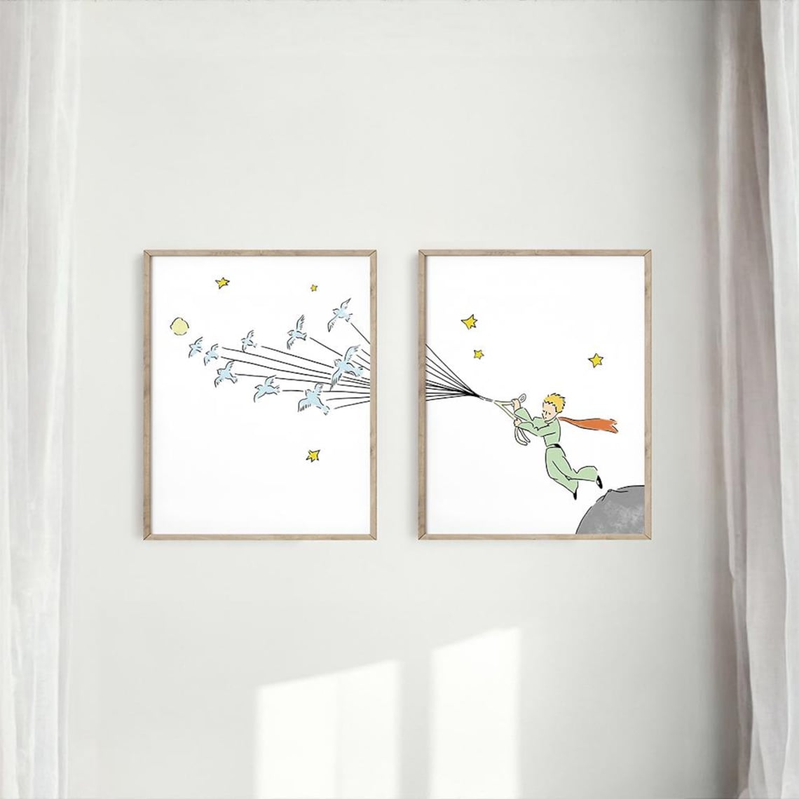 The Little Prince Nursery Art Print, Set of 2 Prints, the Little Prince ...