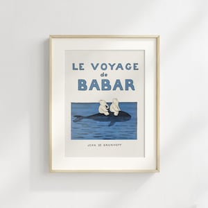 Babar the Elephant Wall Decor, Nursery Decor, Neutral Gender Baby Gift, Kids Gift, Literary Kids Room, Illustration Print, Nursery Decor